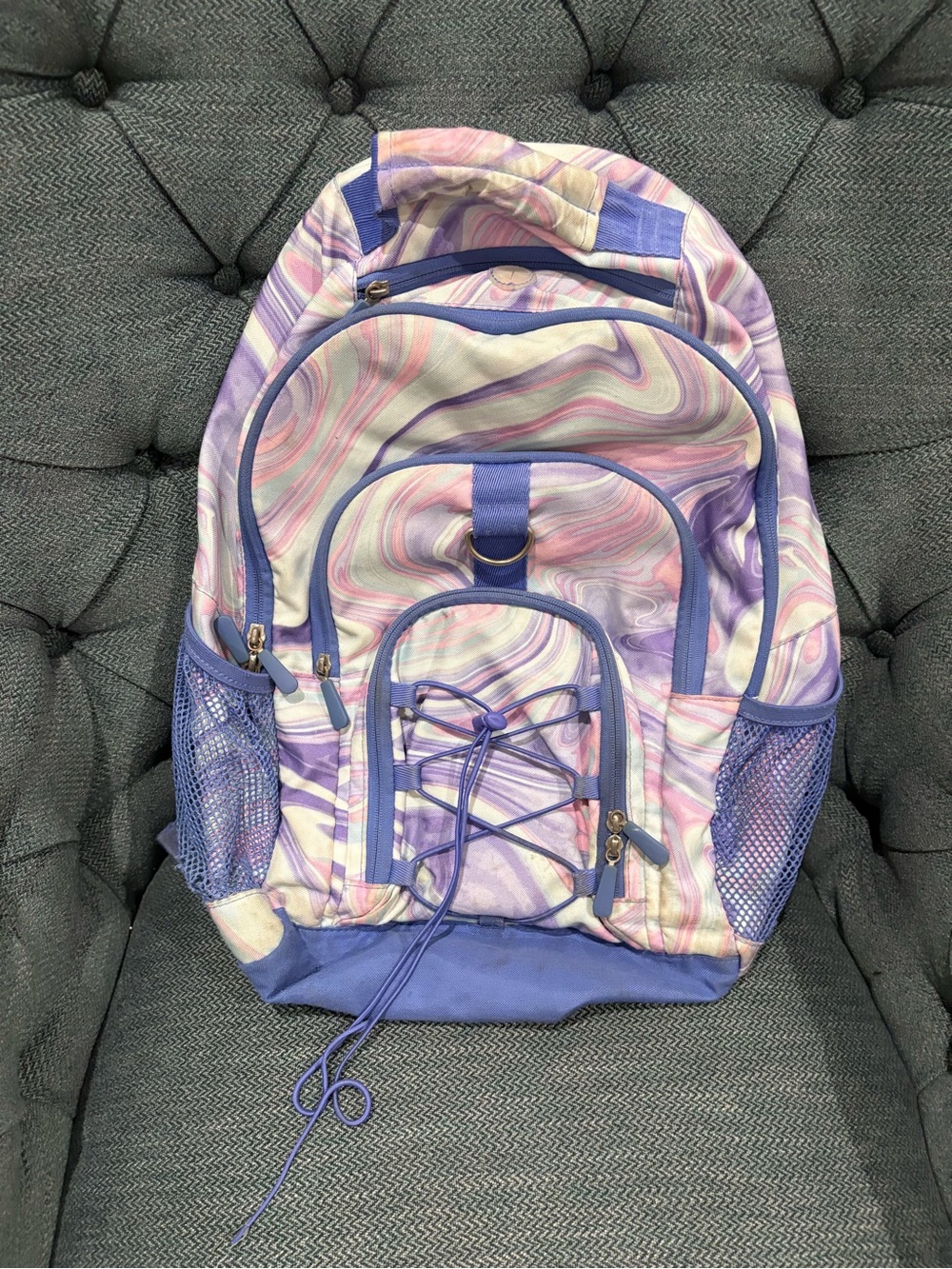 Pottery Barn Teen Purple Marble Swirl Backpack